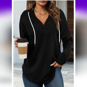 Black Hoodie Long sleeve Thin Material